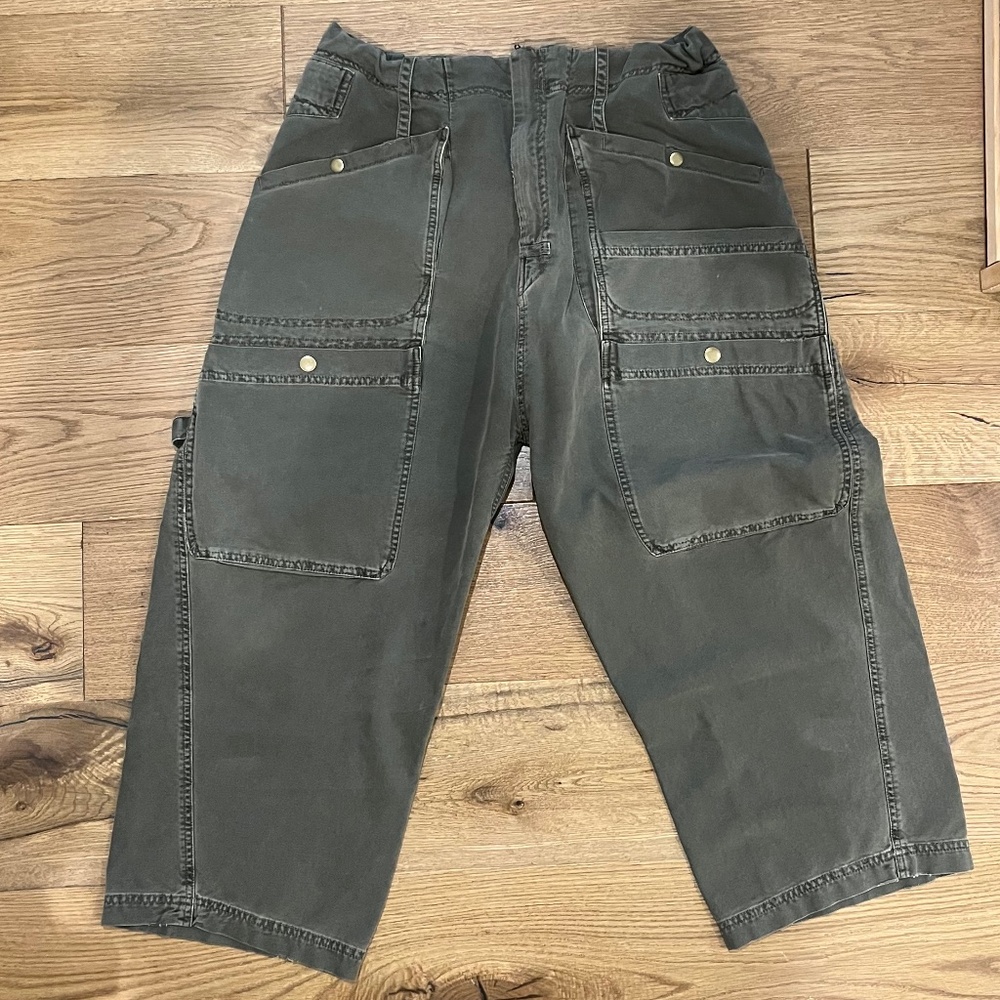 Free People size L army green oversized pants